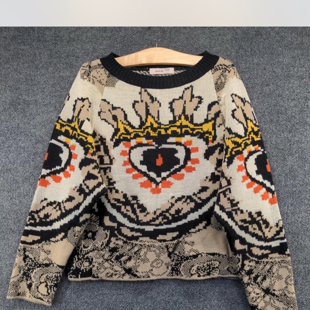 Aldo Martins Beige and Black Patterned Sweater